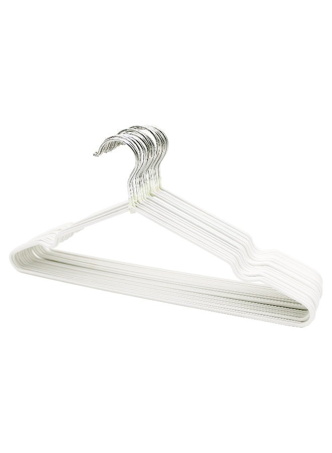 YANEK - Yanek Metal Hangers | For Shirt, Coat, Trousers | Strong, Anti Slip & Space Saving | Rubber Coated, 40 Cm White (50 Pack) Black 40cm - Image 1