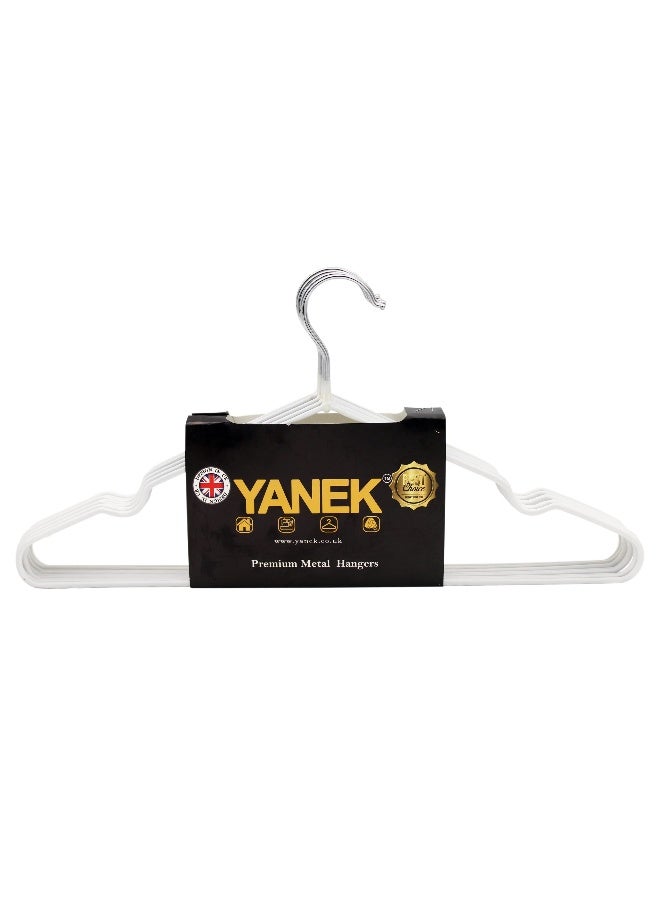 YANEK - Yanek Metal Hangers | For Shirt, Coat, Trousers | Strong, Anti Slip & Space Saving | Rubber Coated, 40 Cm White (50 Pack) Black 40cm - Image 1