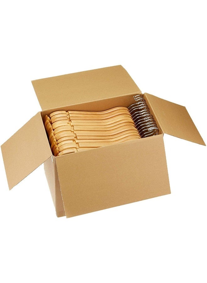 YANEK Solid Wood Suit Hangers With Non Slip Bar And Precisely Cut Notches - 360 Degree Swivel Chrome Hook - Natural Finish Super Sturdy And Durable Wooden Hangers - 30 Pack Black 40cm Black 40cm - Image 5