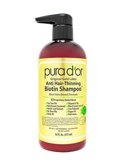 Pura d'or Anti Hair-Thinning Biotin Shampoo (16 Fl. Oz) 473ml  - Image 1