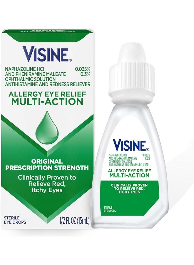 Visine, Allergy Eye Relief, Multi-Action Eye Drops, 1/2 fl oz (15 ml - Image 1