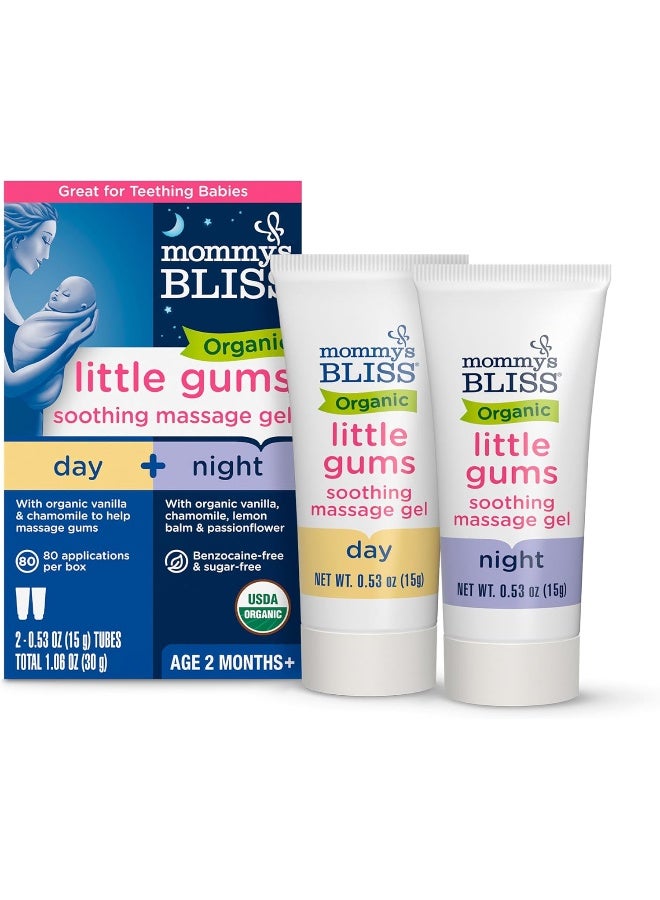 Mommy's Bliss Organic, Little Gums Soothing Massage Gel, Day/Night Pack, 2 Tubes Each 0.53 oz Packaging May Vary 30grams  - Image 1