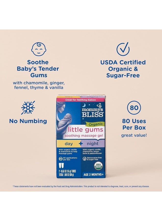 Mommy's Bliss Organic, Little Gums Soothing Massage Gel, Day/Night Pack, 2 Tubes Each 0.53 oz Packaging May Vary 30grams  - Image 4