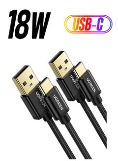Ugreen USB C Cable Samsung Fast  Charging Cable 2Pack 3A USB A to USB C Data Cord  Nylon Braided Compatible for MacBook Pro, Nintendo Switch, Huawei MateBook  iPad mini 6 etc - 1M black  - Image 1