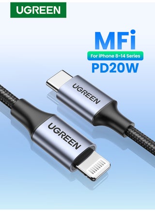 كابل شحن سريع للآيفون بطول 1 متر بمنفذ USB-C إلى لايتنينج مزود بسلك مضفر بقدرة 18 وات بتقنية PD لهاتف آيفون 14 و14 بلس و14 برو و14 برو ماكس وآيفون 13 و12 و11 وXS وبرو ماكس وبرو وميني وSE وجهاز آي باد 9 أسود - pnsku/N41896397A/45/_/1730897229/efddc6c3-de75-44c7-aa5d-b529cd864d6c