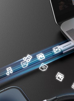 يو جرين كابل شحن آيفون سريع بتقنية PD بقدرة 18 وات معتمد من MFI من منفذ USB- C إلى لايتنينج مزود بسلكٍ مضفر وبطول 2 متر لجهاز آي باد 9 الجديد وهاتف آيفون11 و12 و13 وXS  وبرو ماكس وبرو وميني وSE و14 و14 بلس و14 برو و14 برو ماكس أسود  - Image 4