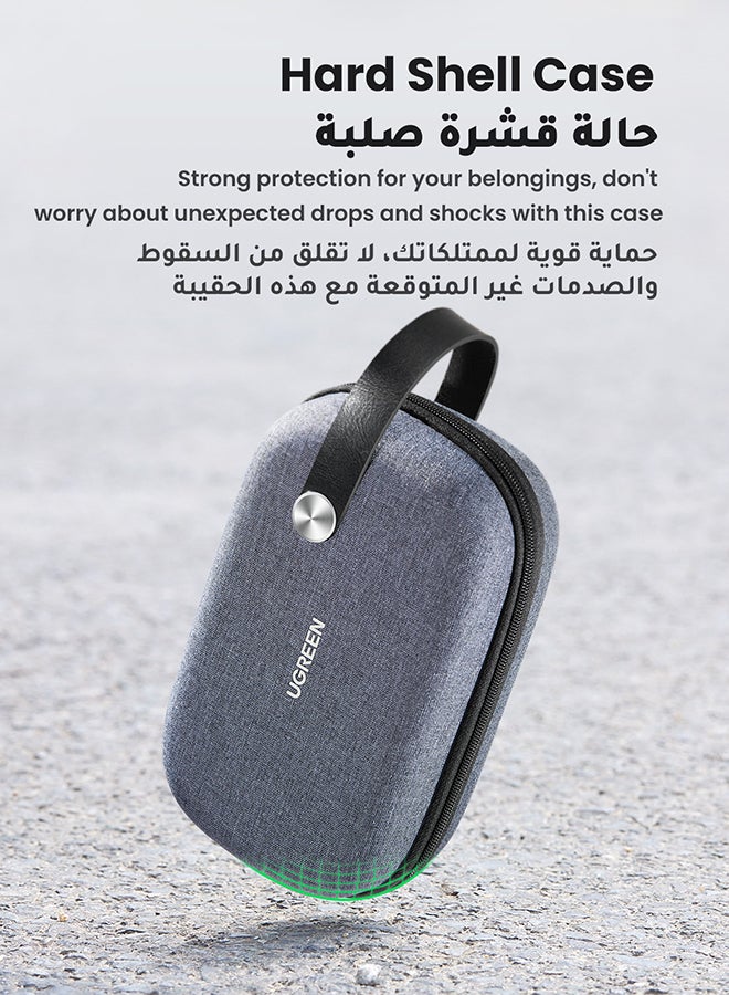 Ugreen - Electronics Bag, Tech Accessories Case, Organizer Case for Travel Electronics, Water-Resistant Shockproof Organizer Pouch Compatible with Charger, Charging Cables, Flash Drive, Headphones, Etc grey - Image 1