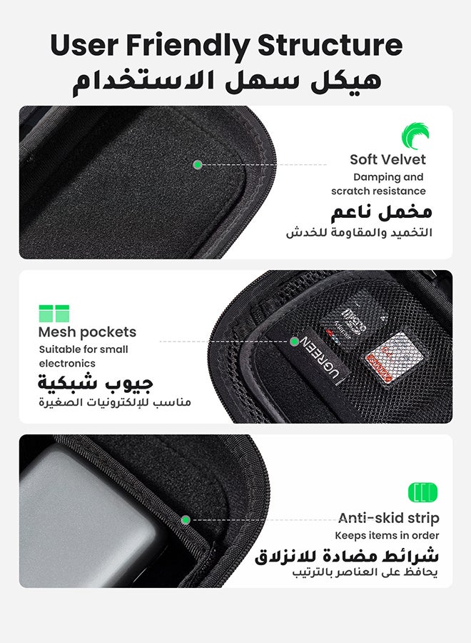 Ugreen - Electronics Bag, Tech Accessories Case, Organizer Case for Travel Electronics, Water-Resistant Shockproof Organizer Pouch Compatible with Charger, Charging Cables, Flash Drive, Headphones, Etc grey - Image 1