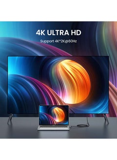 Ugreen USB C to HDMI Cable 2M, USB 3.1 Type C Thunderbolt 3 to HDMI 4K At 60Hz UHD Adapter Compatible iPhone 16/15 Series,iPad Pro/Air/Mini, Samsung S24 S23 Ultra/Galaxy Z, MacBook Pro, Dell XPS, Huawei Black  - Image 3