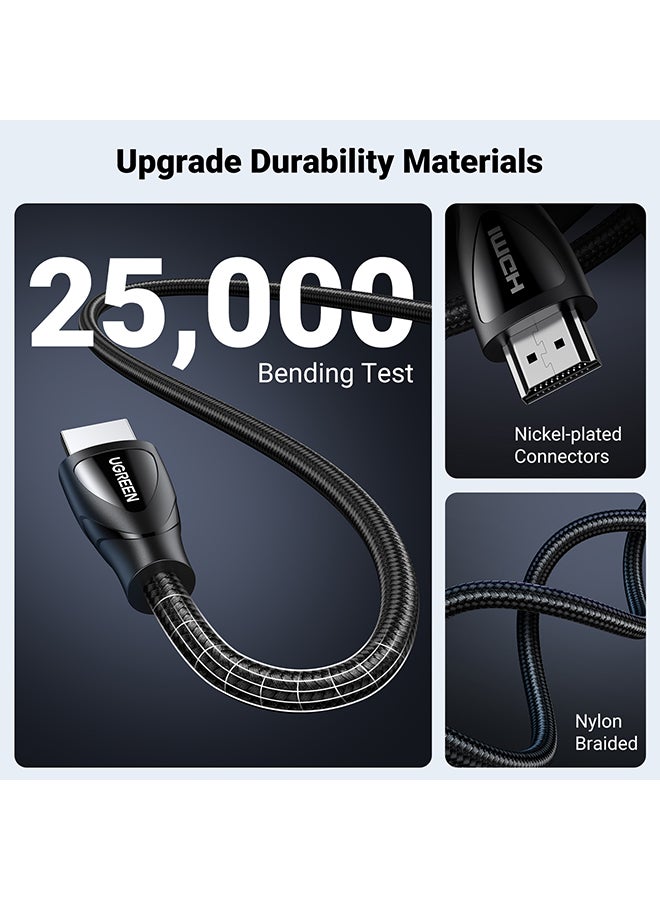 Ugreen - HDMI Cable 8K 1M Ultra HD High Speed 48Gbps 2.1 Cord 8K@60Hz Support Dynamic HDR, Dolby Compatible For MacBook Pro 2021,PS5/4, Samsung TV Nylon Braided black - Image 1