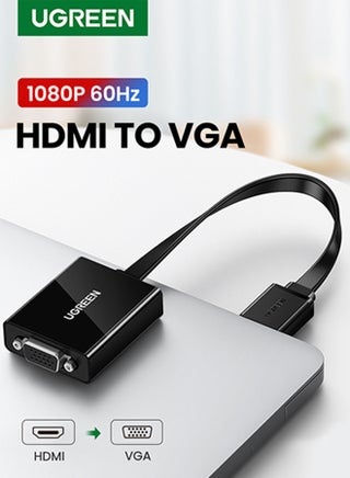 Active HDMI to VGA Adapter Converter with 3.5mm Audio Jack up to 1080P Compatible for PC Laptop Ultrabook Raspberry Pi Chromebook black - pnsku/N41896447A/45/_/1712550788/29835c59-be1f-4622-9eb3-77e684972ab8