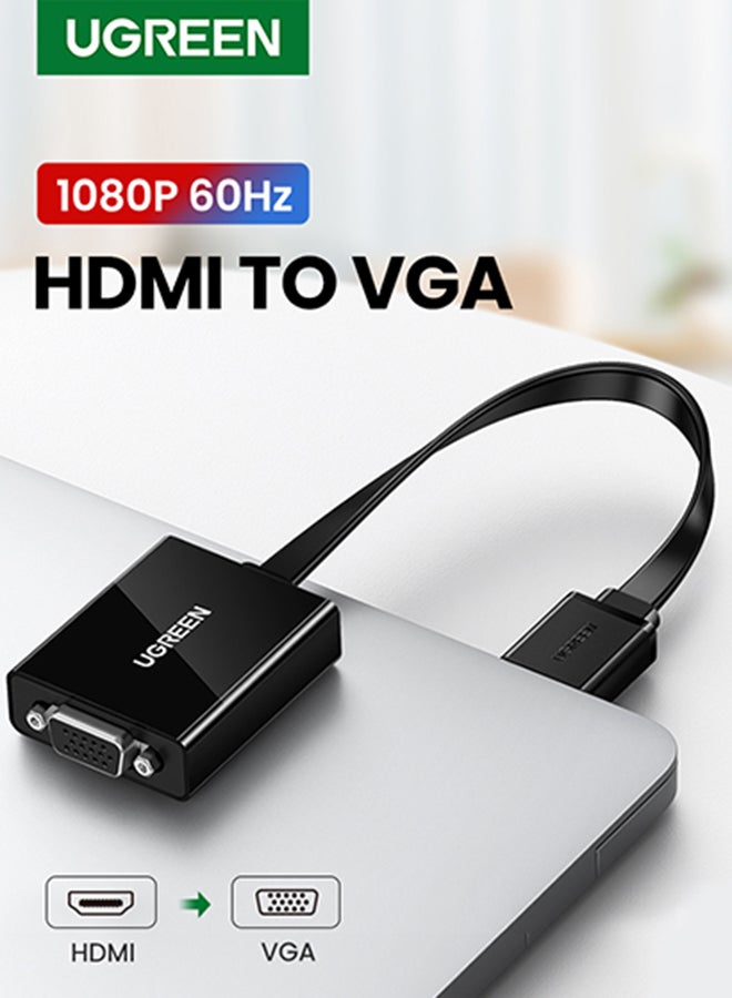 Ugreen Active HDMI to VGA Adapter Converter with 3.5mm Audio Jack up to 1080P Compatible for PC Laptop Ultrabook Raspberry Pi Chromebook black  - Image 1