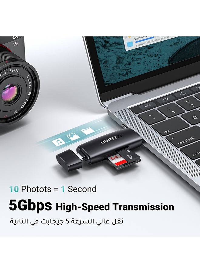 قاري بطاقة TF وSD ومحول بمنفذ USB C إلى USB 3.0 وبفتحتين لذاكرة OTG لبطاقات SD ميكرو وSD وSDHC وSDXC وMMC لأجهزة جالاكسي وآي باد برو 2021 وسيرفيس برو أسود - pnsku/N41896480A/45/_/1712142272/bef7d11a-6932-4449-a49f-f0c2077e13f6