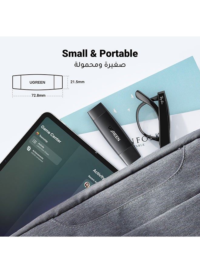 قاري بطاقة TF وSD ومحول بمنفذ USB C إلى USB 3.0 وبفتحتين لذاكرة OTG لبطاقات SD ميكرو وSD وSDHC وSDXC وMMC لأجهزة جالاكسي وآي باد برو 2021 وسيرفيس برو أسود - pnsku/N41896480A/45/_/1712142275/8848b3b1-fe0b-4882-b36d-d7a450ae4b58