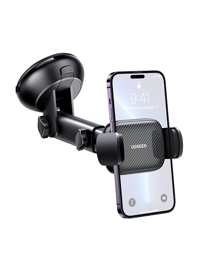 Ugreen - Car Phone Holder For Dashboard/Windshield Mobile Holder For Car With Suction Cup Car Mobile Holder Dashboard Car Mount For Mobile Compatible iPhone 14/15/16 Series, Galaxy S23/S24 Ultra, Xiaomi Black - Image 1