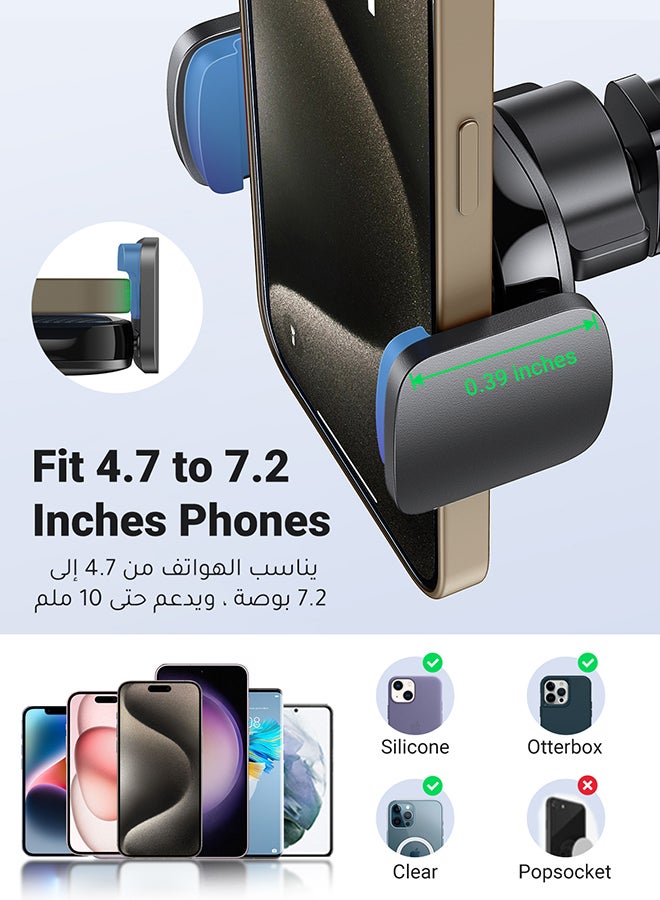 Ugreen - Car Phone Holder For Dashboard/Windshield Mobile Holder For Car With Suction Cup Car Mobile Holder Dashboard Car Mount For Mobile Compatible iPhone 14/15/16 Series, Galaxy S23/S24 Ultra, Xiaomi Black - Image 1