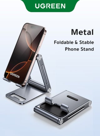 ستاند جوال قابل للتعديل للمكتب، حامل جوال مكتبي معدني من الألومنيوم، متوافق مع ايفون 15/16/17 X Xr برو ماكس،جوجل بيكسل، سامسونج جالاكسي S24 S23/جوال اخرى/نينتندو سويتش/ايباد