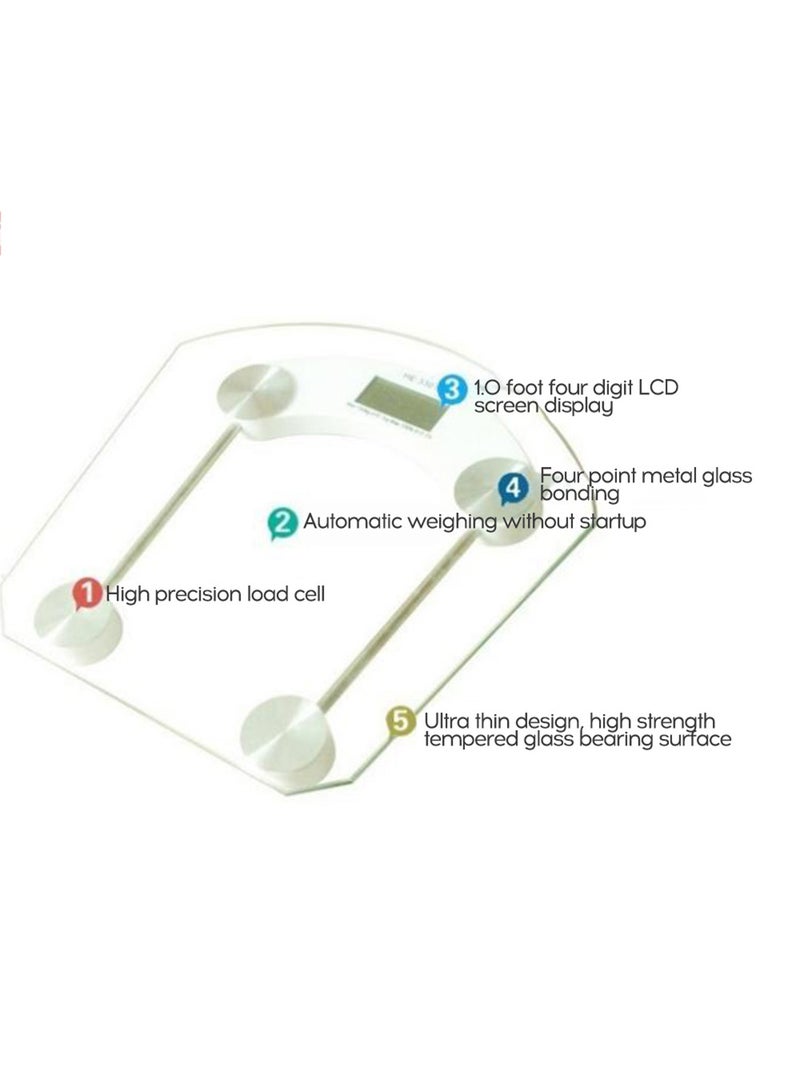 ميزان كهربائي لوزن الإنسان بشاشة عرض LCD بأربع أرقام وبوزن 180 كجم - Image 3