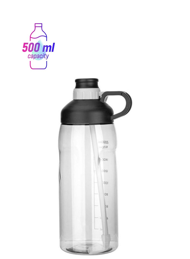 Beauenty Large Capacity Space Portable Plastic Bottle Clear/Black 31.5cm - Image 1