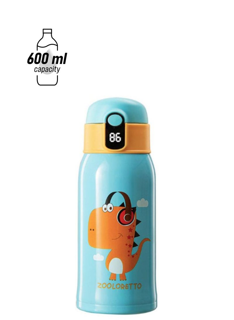 Beauenty Stainless Steel Student Bounce Cover Straw Cup Blue/Orange/White 21.5cm - Image 1