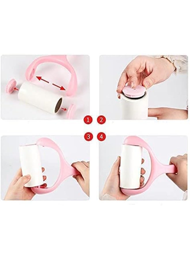 Lint Roller, Super Sticky Pet Hair Remover Kit with 9 Refills, Adhesive Lint Brush for Clothes,Carpet, Car Seats, Dust,Dogs, Cats Assorted 11.5x20cm