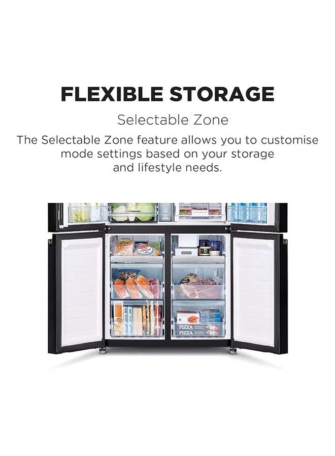 HITACHI 720L Gross Side by Side 4 Door Premium Refrigerator,10 Year Warranty on Inverter Compressor, French Door Fridge Dual Fan Cooling, Automatic Ice Maker-Quick Freezing-1 Year Warranty RWB720VUK0GBK Black  - Image 4