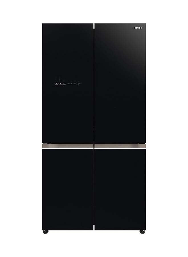 HITACHI 720L Gross Side by Side 4 Door Premium Refrigerator,10 Year Warranty on Inverter Compressor, French Door Fridge Dual Fan Cooling, Automatic Ice Maker-Quick Freezing-1 Year Warranty RWB720VUK0GBK Black  - Image 1