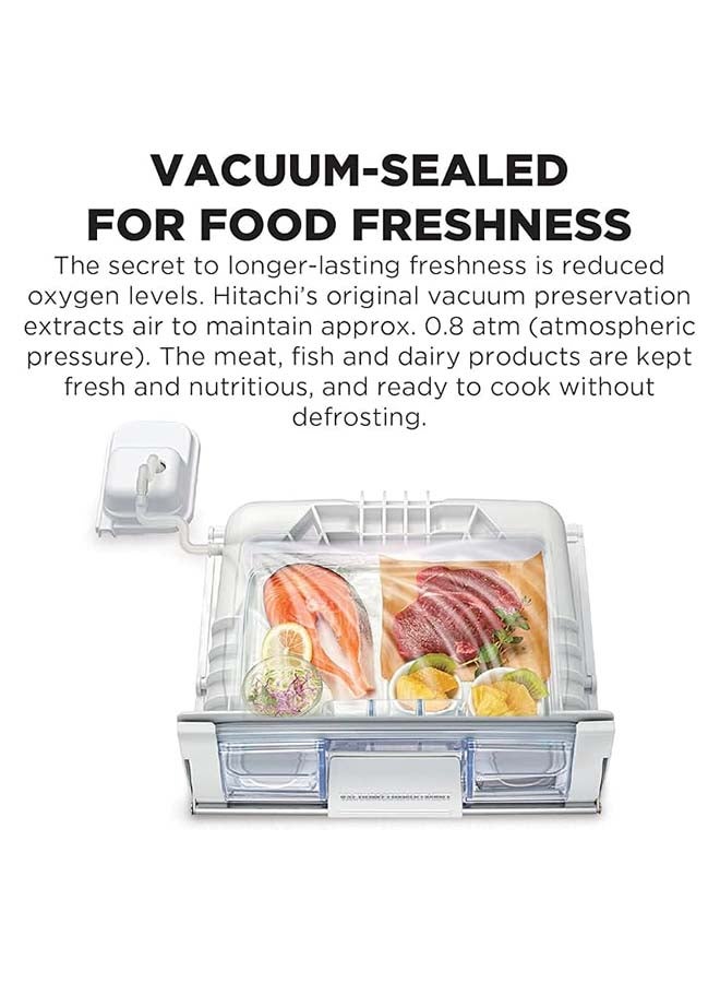 HITACHI 720L Gross Side by Side 4 Door Premium Refrigerator,10 Year Warranty on Inverter Compressor, French Door Fridge Dual Fan Cooling, Automatic Ice Maker-Quick Freezing-1 Year Warranty RWB720VUK0GBK Black  - Image 3