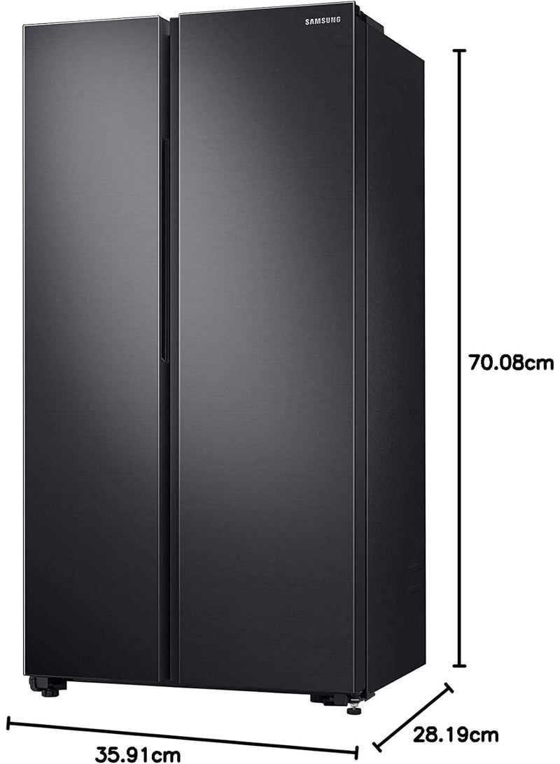 647L Net Capacity, Side by Side Refrigerator with Digital Inverter Technology, All-around Cooling, Power Cool 200 W RS62R5001B4 Black