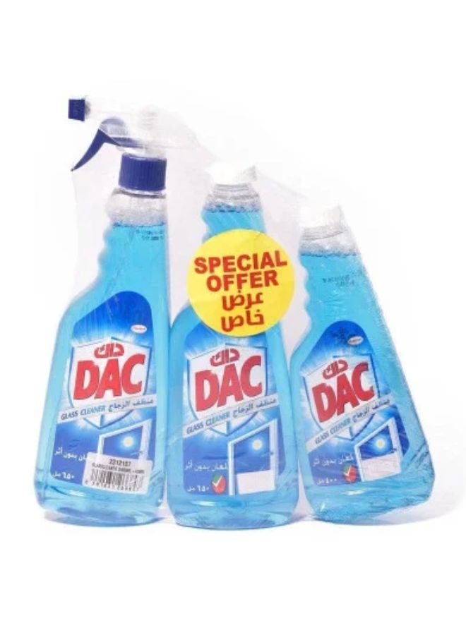 Dac Spotless Shining And Streak Free Glass Cleaner Pack of 3 Blue/White 650 Ml, 650 Ml, 400ml  - Image 1