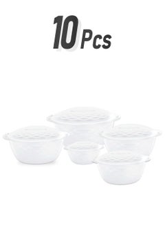 UTC 10-Piece Brook Microware Plastic Set With Spatula White  - Image 1