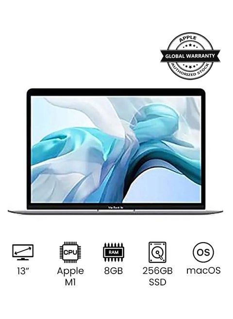 MacBook Air MGN93 13-Inch Display, Apple M1 Chip With 8-Core Processor/8GB RAM/256GB SSD/Integrated Graphics/English-Arabic Keyboard English/Arabic Silver