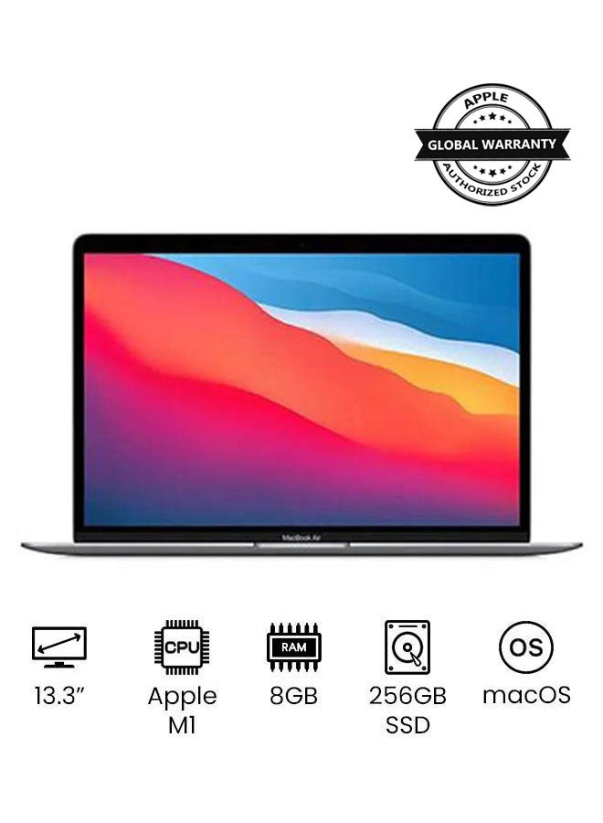 MacBook Air MGN63 With 13-Inch Retina (2560x1600) Display, M1 Chip With 8-Core Processor And 7-Core Graphics/8GB RAM DDR4/256GB SSD/English Arabic Keyboard English/Arabic Space Grey - pnsku/N41964615A/45/_/1710144325/756d8702-be94-4710-a2a7-6425bb553d75