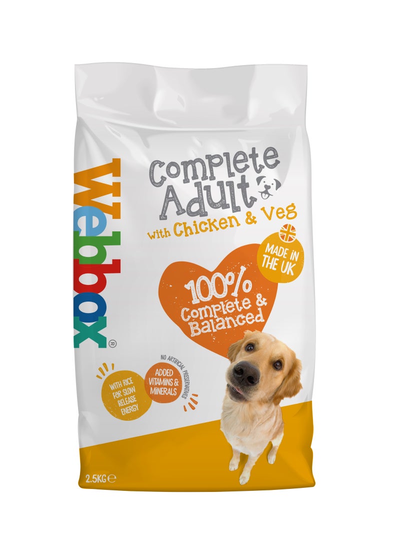 Webbox Complete Adult Dry Chicken And Veg Dog Food Multicolour 2.5kg  - Image 1