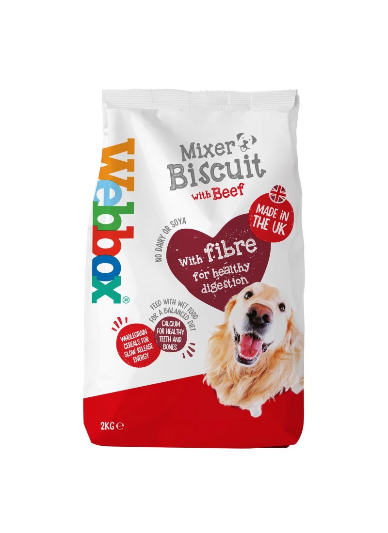 Webbox Dog Food Mixer Biscuit Beef 2kg  - Image 1