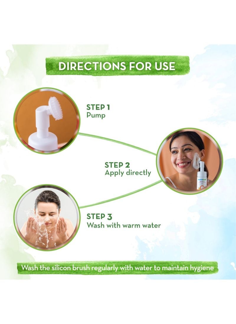 Mamaearth Vitamin C Face Wash With Foaming Silicone Cleanser Brush 150ml - Image 5
