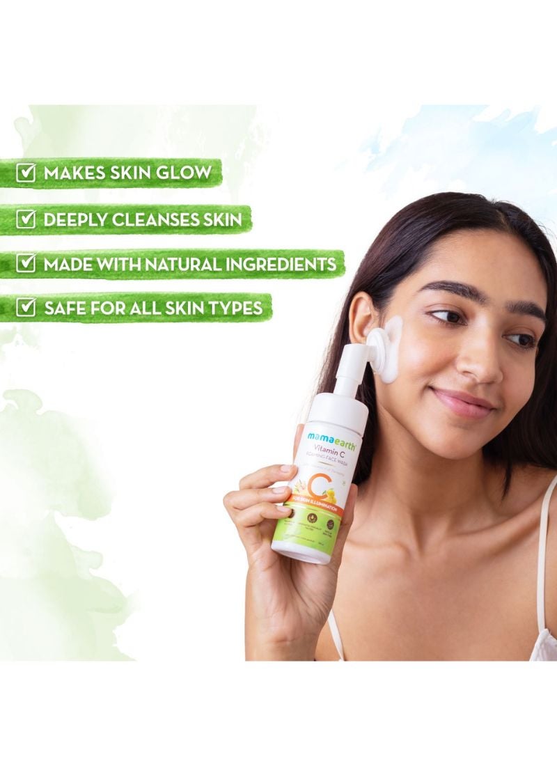 Mamaearth Vitamin C Face Wash With Foaming Silicone Cleanser Brush 150ml - Image 3
