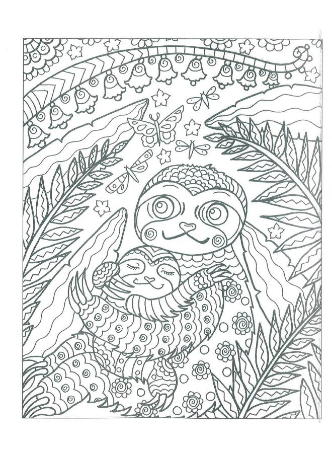 Zendoodle Coloring: Sleepy Sloths: Calm Creatures To Color And Display Paperback English by Deborah Muller - Image 3