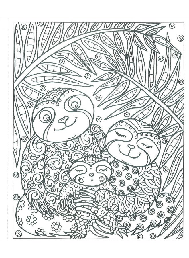 Zendoodle Coloring: Sleepy Sloths: Calm Creatures To Color And Display Paperback English by Deborah Muller - Image 4