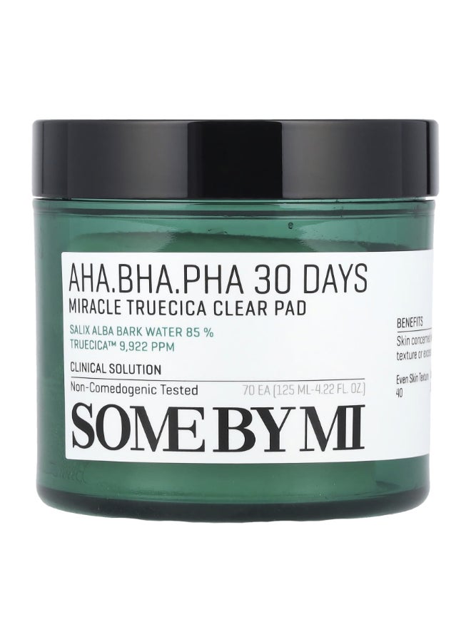 Some by Mi - Aha Bha Pha, 30 Days Miracle Truecica Clear Pad, 70 Pads, 125 Ml 125ml - Image 1