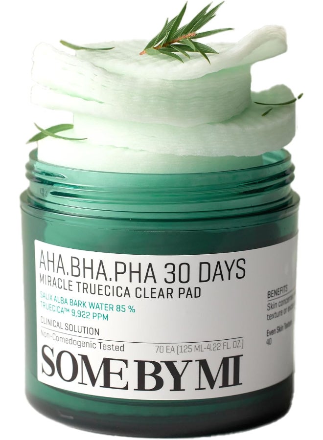Some by Mi - Aha Bha Pha, 30 Days Miracle Truecica Clear Pad, 70 Pads, 125 Ml 125ml - Image 1
