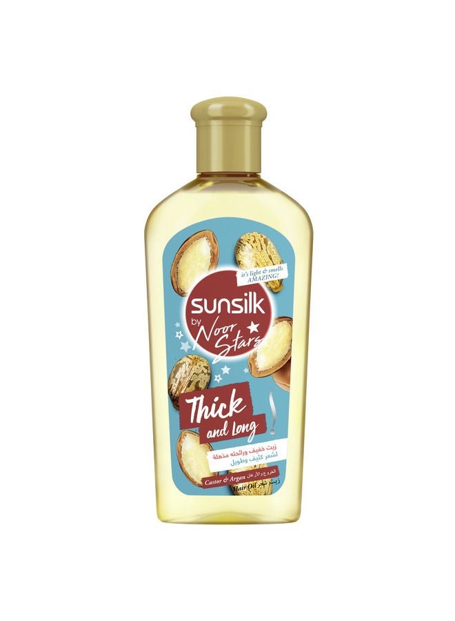 Sunsilk Thick And Long Noor Stars Hair Oil With Castor And Argan Clear 250ml - Image 1