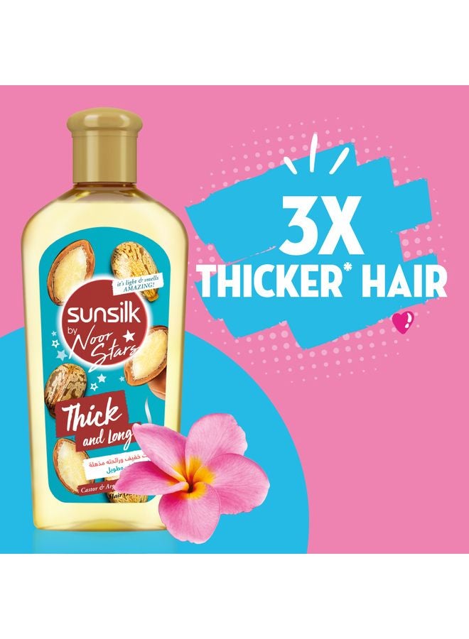 Sunsilk Thick And Long Noor Stars Hair Oil With Castor And Argan Clear 250ml - Image 3