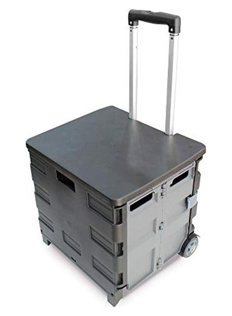 عربة تسوق بتصميم صندوق قابلة للطي بسعة 25 كجم (أسود/رمادي) أسود 38x36x8سم - Image 1