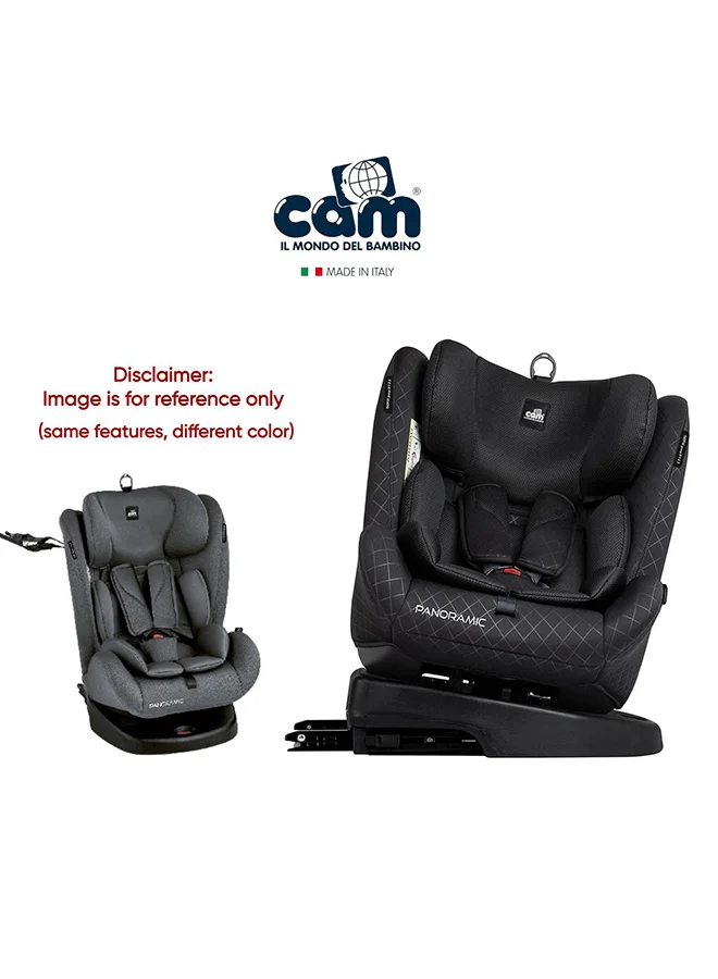 cam Panoramic Baby Car Seat, Outdoor, Authentic, Essential, Lightweight And Comfortable For Baby And Kids Easy Travel, Protection For The Head Up To 0-3 Years Old, 0.36 Kg - Grey