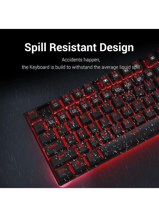 REDRAGON - K552-2 87 Keys 60% Small TKL Mechanical Gaming Keyboard (Black Red Led Backlit) - Image 1