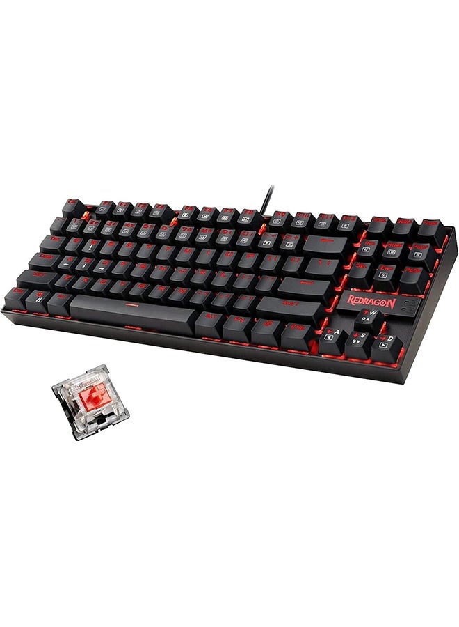 REDRAGON Redragon K552-2 87 Keys 60% Small TKL Mechanical Gaming Keyboard (Black Red Led Backlit) 