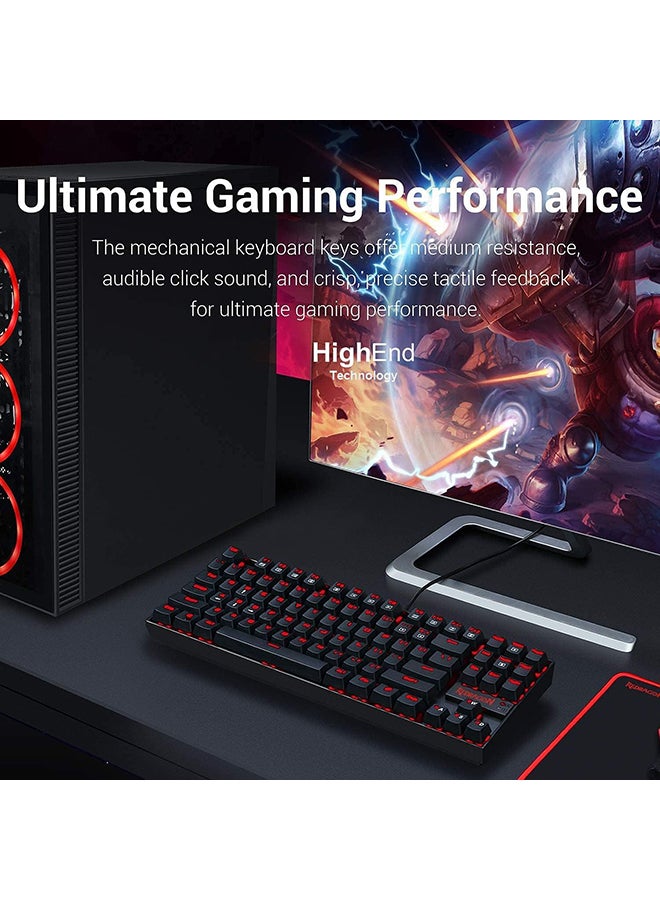 REDRAGON - K552-2 87 Keys 60% Small TKL Mechanical Gaming Keyboard (Black Red Led Backlit) - Image 1