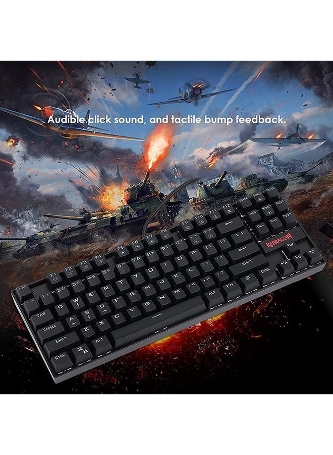 REDRAGON - K552-2 87 Keys 60% Small TKL Mechanical Gaming Keyboard (Black Red Led Backlit) - Image 1
