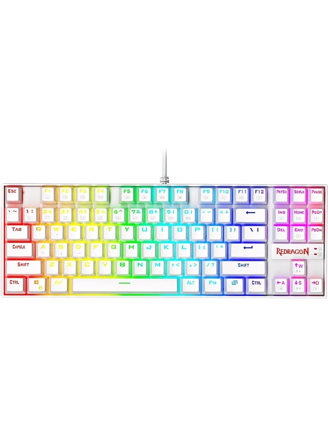 Redragon Kumara K552RGB- White - Chromo RGB - Red Switch Wired Mechanical Gaming Keyboard - Image 1